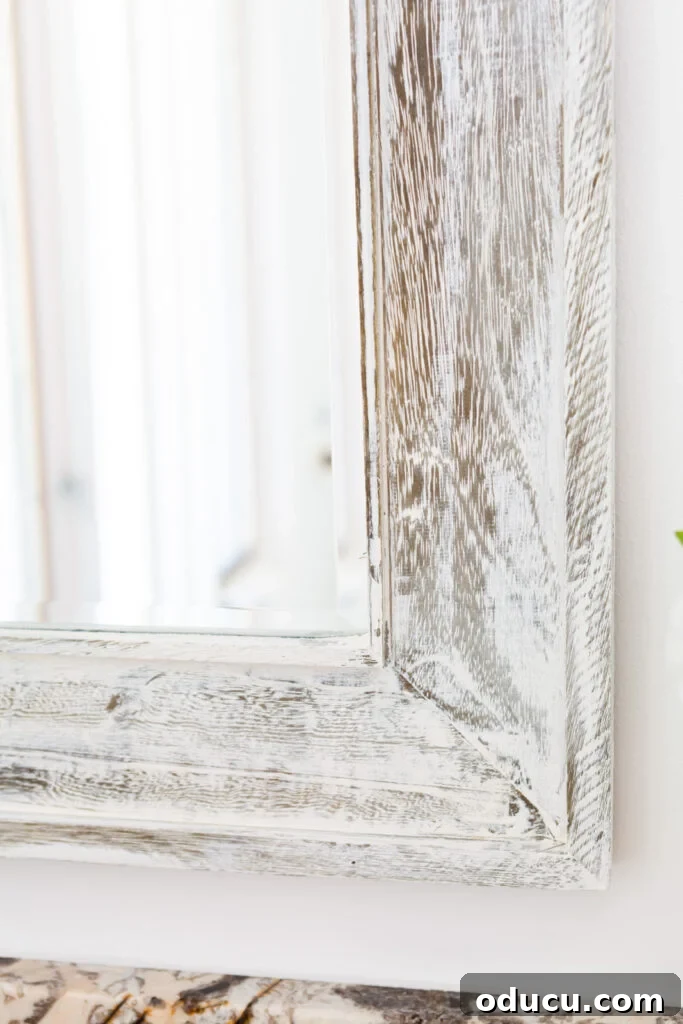 Unconventional Furniture Finishes Beyond Paint or Stain 15 close up of Vintage Wood plaster on a rough wood surface mirror frame.