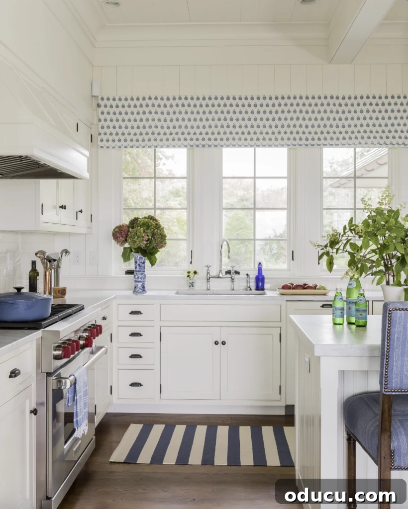 Fashion Finds Compendium 2 Elegant white kitchen with striking blue accents and modern design elements