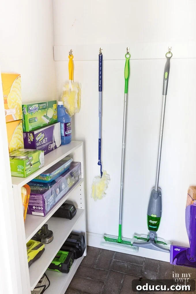 Hold Off on Fall Decorating Try This Alternative 27 organizing a closet for cleaning tools