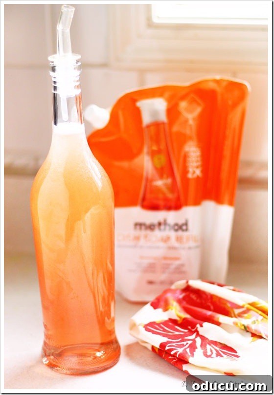 Hold Off on Fall Decorating Try This Alternative 8 fill a glass bottle with dishwashing detergent and place by your sink.