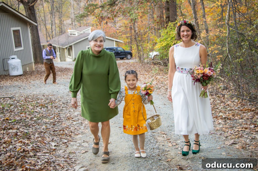 Mandy Ties the Knot 7 walking bride to wedding ceremony