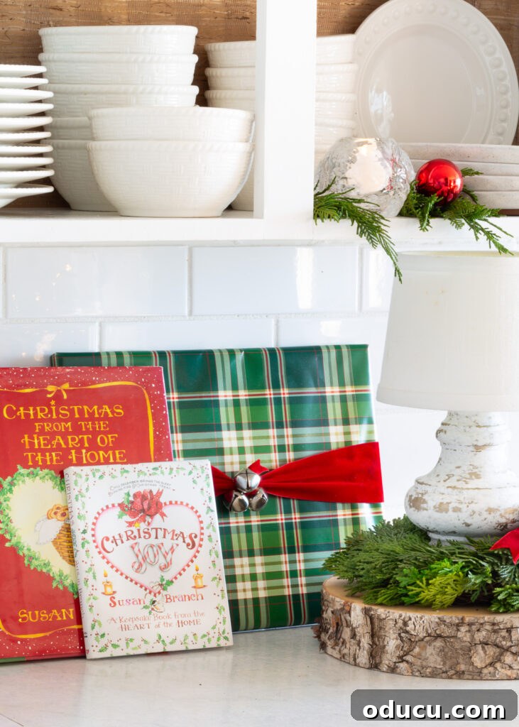 Decking the Halls for the Holidays 12 Christmas decor on a kitchen counter.