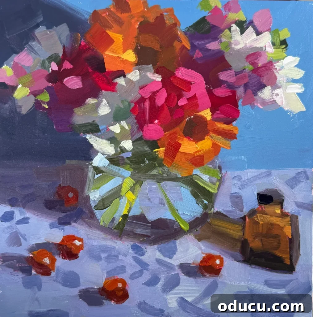 Style Edit 279 2 Painted flowers in a glass vase by Michael Wurm, Jr